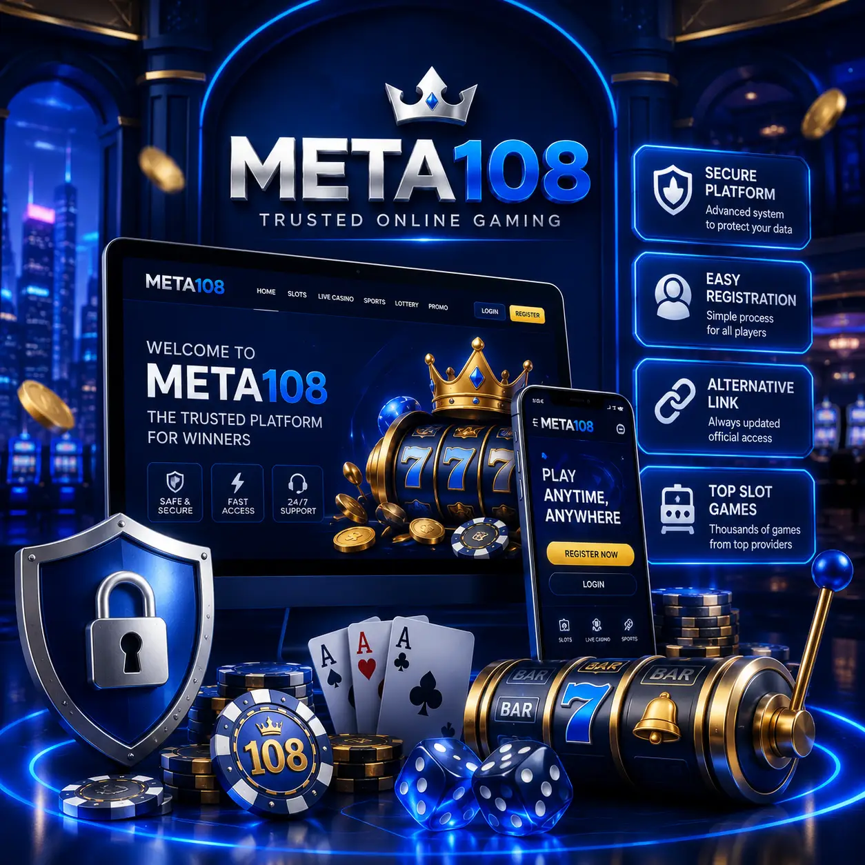 Meta108 trusted online slot site with official login, registration, alternative link, and Meta108 slot games