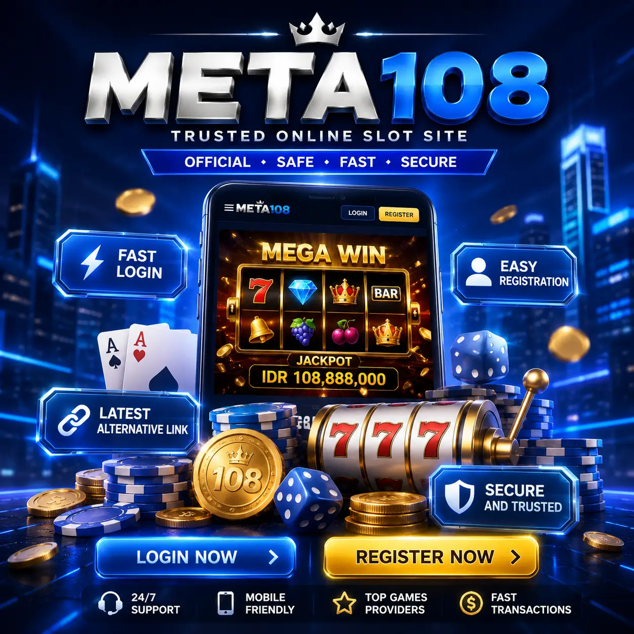 Meta108 trusted online slot site with official login, registration, alternative link, and Meta108 slot games